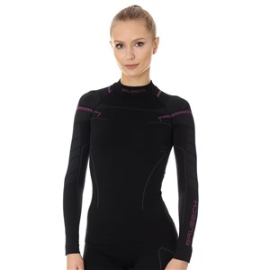 Koszulka damska Thermo LS - czarny/róż