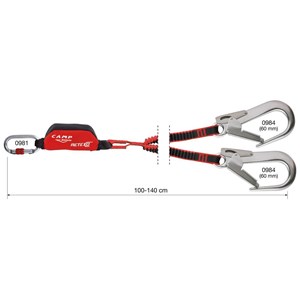 Lonża Y Retexo Rewind Double 95-135 cm ALU MGO