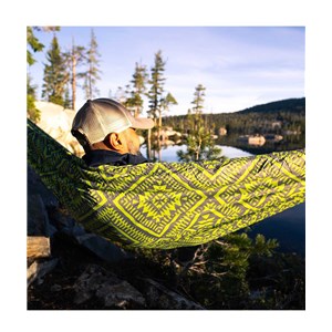 Hamak Double Deluxe Print nylon+Straps Green Mamba