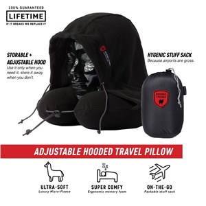 Poduszka z kapturem Hooded Travel Pillow Black