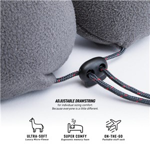 Poduszka z kapturem Hooded Travel Pillow Black