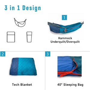 Śpiwór do hamaka 360 ThermaQuilt 3in1 Blue