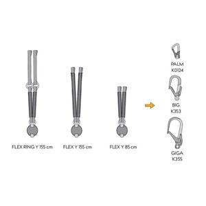 Lonża Reactor 140 Flex Y 155 cm + 2xK353